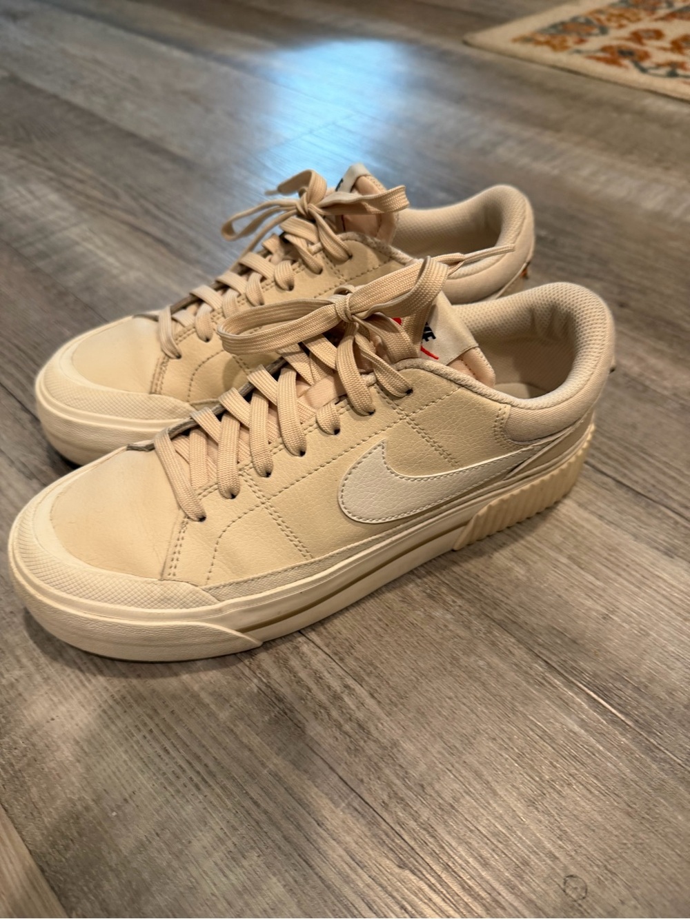 Nike Women’s Court Legacy Lift Beige Platform Sneaker